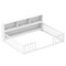 Costway Twin/Full Size Montessori Floor Bed with Bookcase Storage Shelves & Safety Fence Rails White/Gray